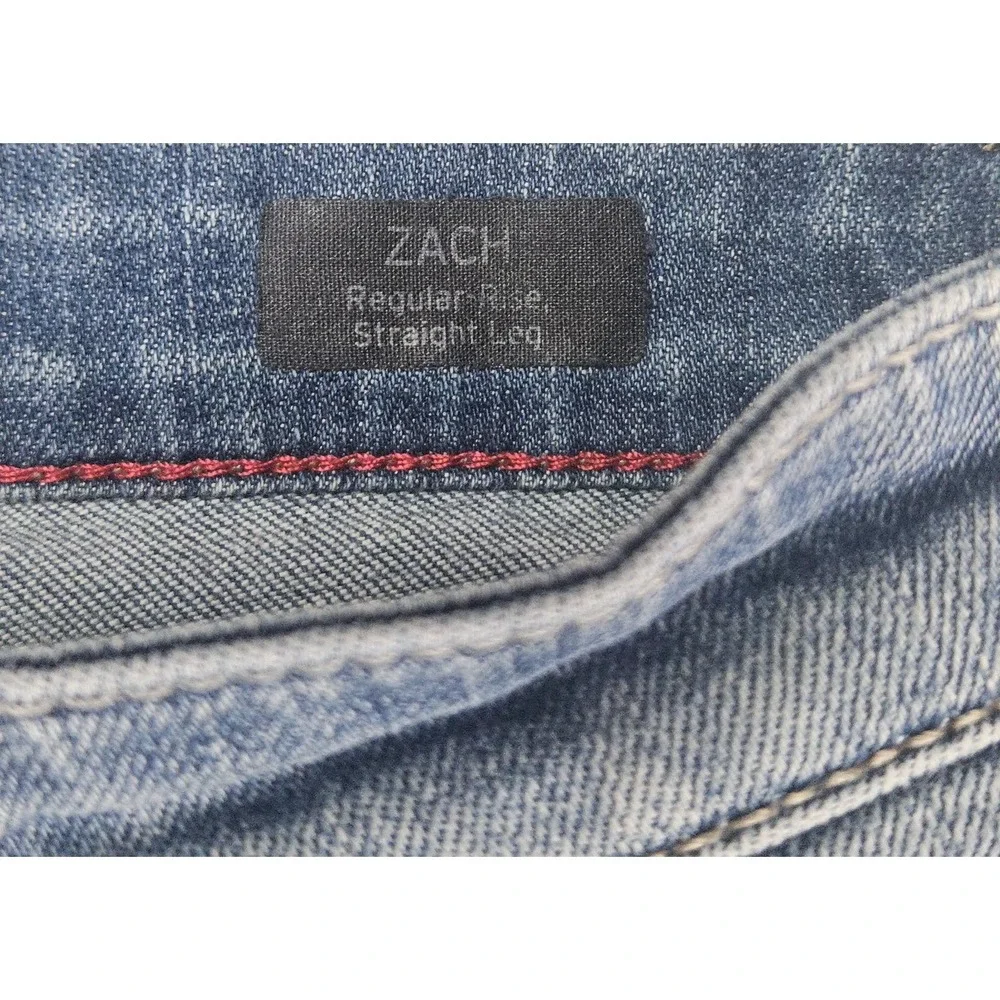 MAVI Jeans Zach White Edge Straight Stretch Men's 31x28 Medium Wash Zip Fly